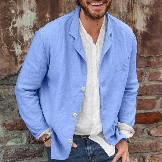 Linen Blazer - Casual - Single Breasted - Linen Jacket - Men's Blazer
