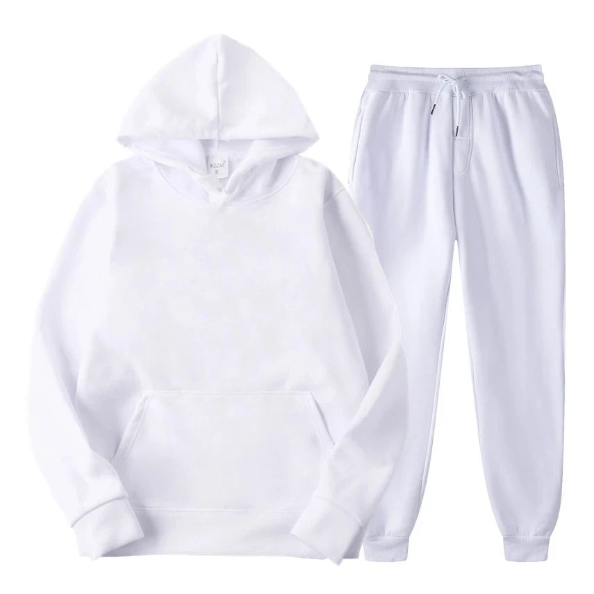 Hoodie Jogger Set - Drawstring - Two-Piece - Sweatsuit - Men's Clothing
