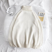 Turtleneck Jumper - Men's Roll Neck Oversized Knitted Sweater