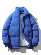 Puffer Jacket - Men's Warm Padded Oversized Jacket for Winter