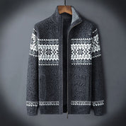 Knitted Cardigan | Winter | Snowflake | Zip-Up Cardigan | Men's Knitwear