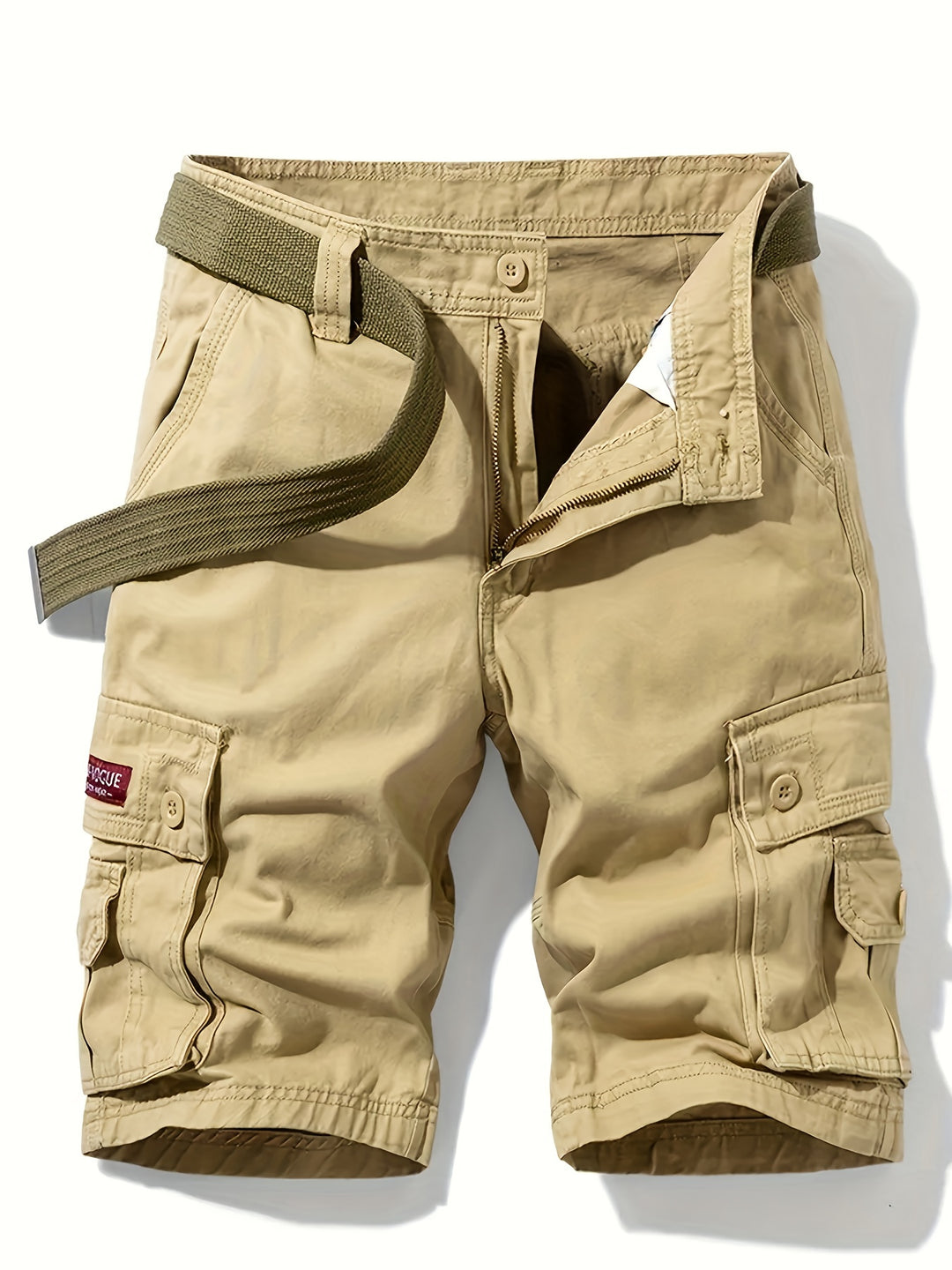 Cargo Shorts - Men's Casual Long Loose Fit Short with  Belt