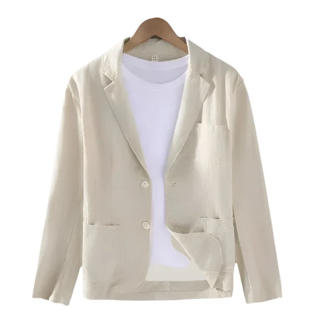 Linen Blazer - Men's Casual Single Breasted Summer Blazer Jacket