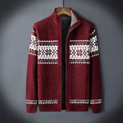 Knitted Cardigan | Winter | Snowflake | Zip-Up Cardigan | Men's Knitwear