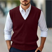 Sweater Vest - V-neck - Sleeveless - Knitted Vest - Men's Vest