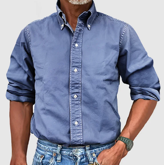 Button-Up Shirt - Casual - Long Sleeve - Denim Shirt - Men's Shirts