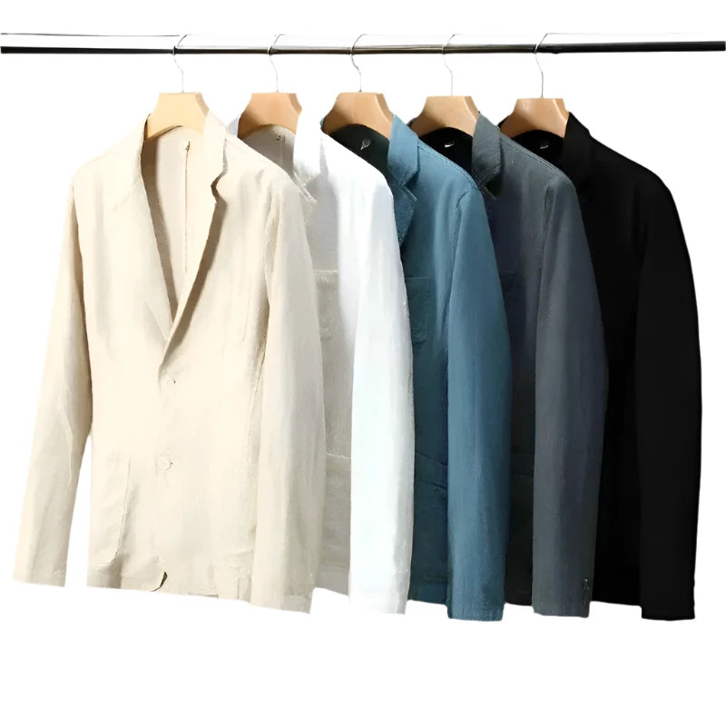 Linen Blazer - Men's Casual Single Breasted Summer Blazer Jacket