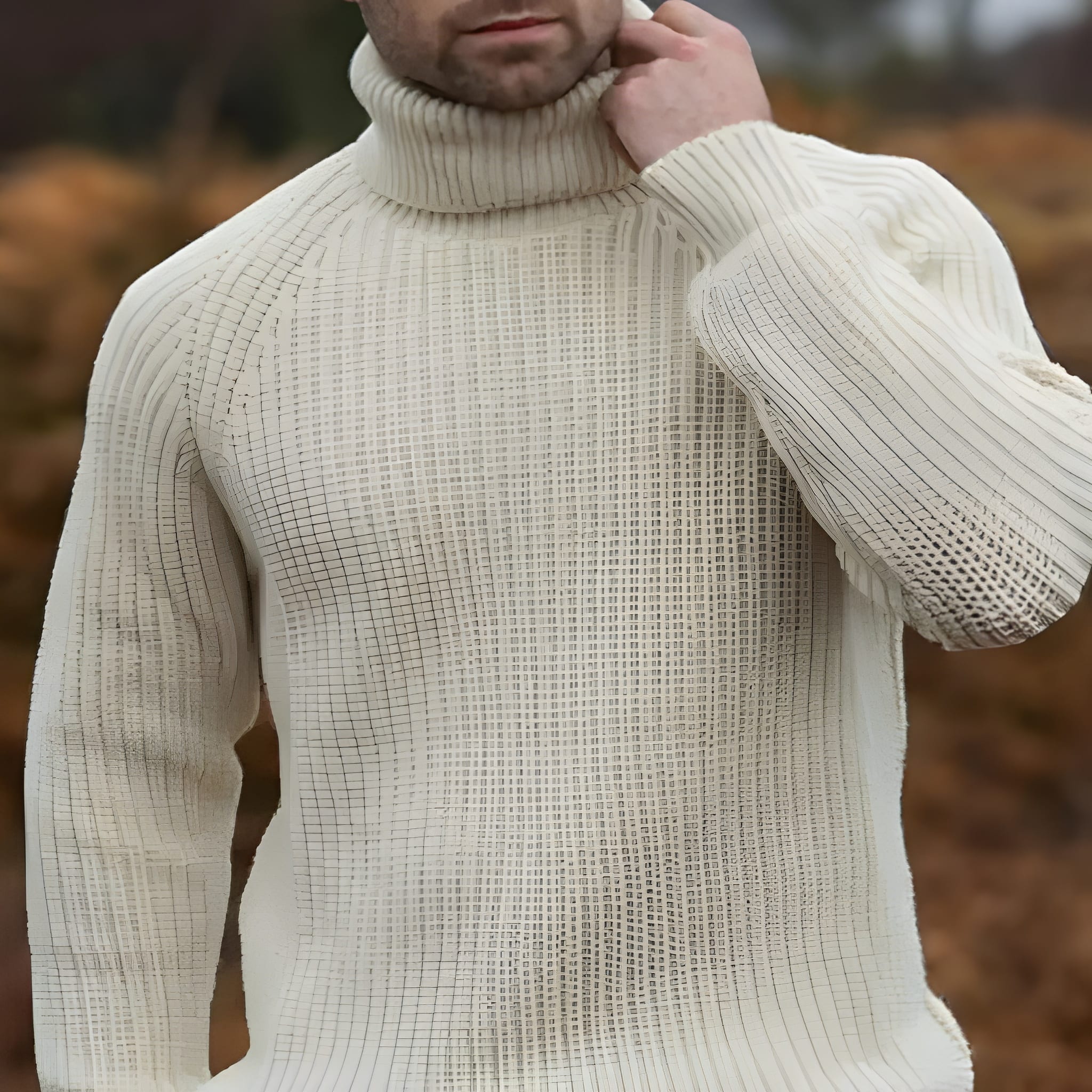 Turtleneck Sweater - Roll Neck - Rib Knit - Knitted Jumper - Men's Knitwear