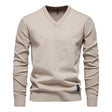 V-Neck Jumper - Men's Classic Casual Long Sleeve Knitted Sweater 