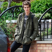 Cargo Jacket - Men's Hooded Lightweight Black Green Jacket