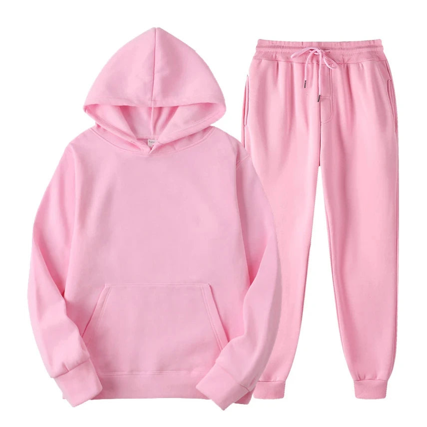 Hoodie Jogger Set - Drawstring - Two-Piece - Sweatsuit - Men's Clothing