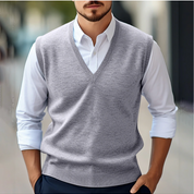 Sweater Vest - V-neck - Sleeveless - Knitted Vest - Men's Vest