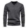 V-Neck Jumper - Men's Classic Casual Long Sleeve Knitted Sweater 