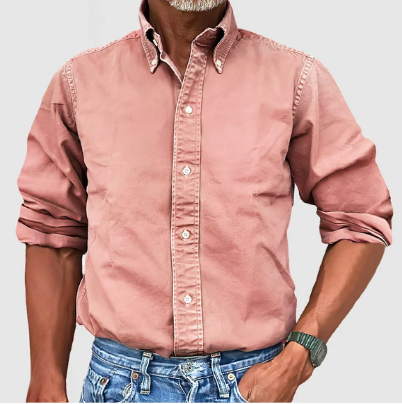 Button-Up Shirt - Casual - Long Sleeve - Denim Shirt - Men's Shirts