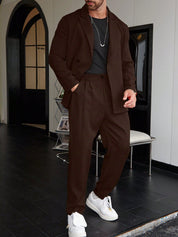 Men's Suit | Relaxed Fit | Pleated Trousers | Blazer and Trouser Set | Mens Two-Piece Set