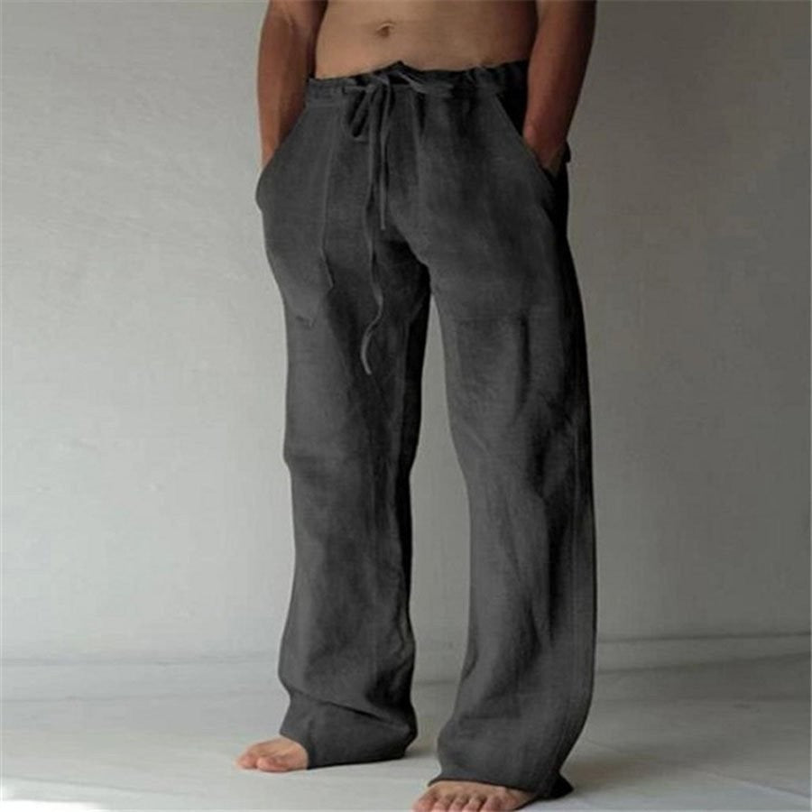 Linen Trousers | Loose Fit | Drawstring | Summer Pants | Men's Linen Pants