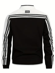 Tracksuit Jacket - Men's Zip-Up Striped Sport Jacket