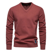 V-Neck Jumper - Men's Classic Casual Long Sleeve Knitted Sweater 