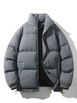 Puffer Jacket - Men's Warm Padded Oversized Jacket for Winter