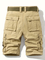Cargo Shorts - Men's Casual Long Loose Fit Short with  Belt
