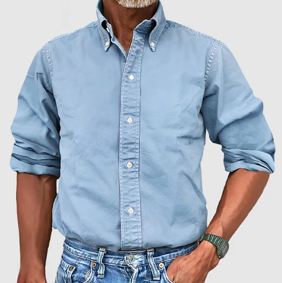 Button-Up Shirt - Casual - Long Sleeve - Denim Shirt - Men's Shirts