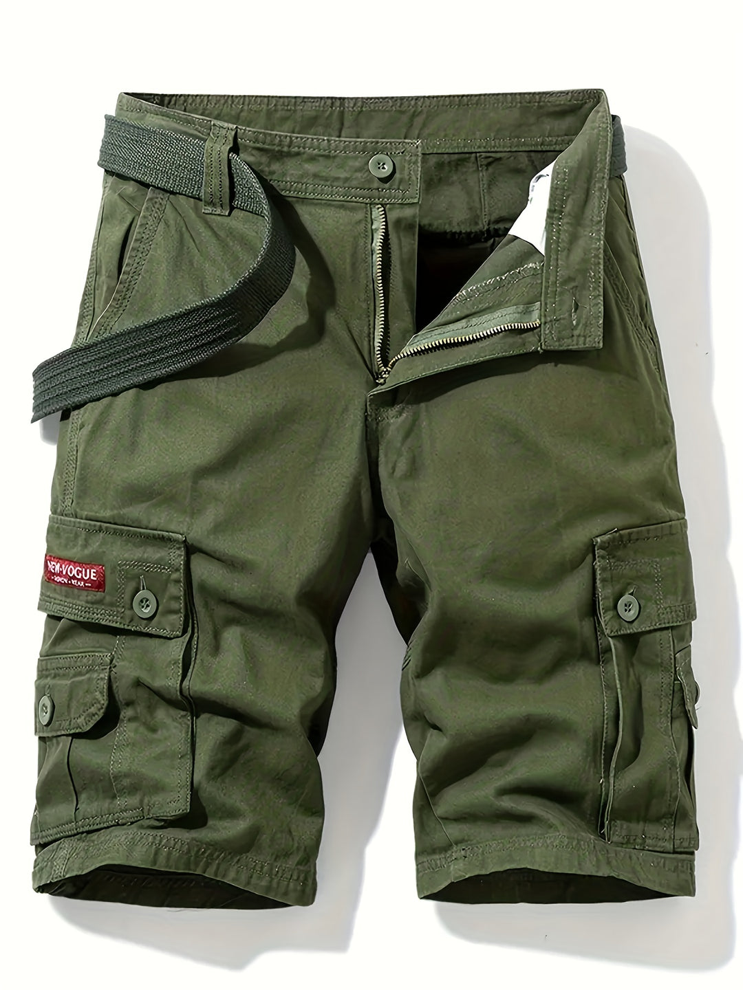 Cargo Shorts - Men's Casual Long Loose Fit Short with  Belt