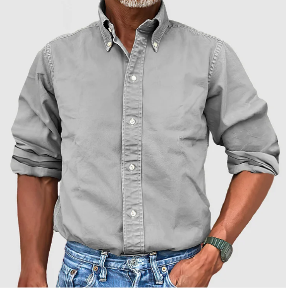 Button-Up Shirt - Casual - Long Sleeve - Denim Shirt - Men's Shirts