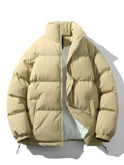 Puffer Jacket - Men's Warm Padded Oversized Jacket for Winter