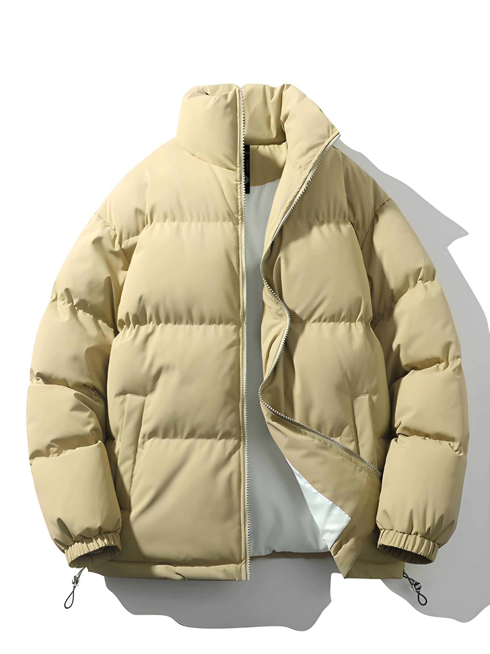 Puffer Jacket - Men's Warm Padded Oversized Jacket for Winter