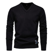 V-Neck Jumper - Men's Classic Casual Long Sleeve Knitted Sweater 