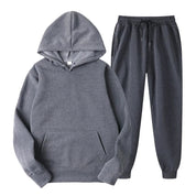 Hoodie Jogger Set - Drawstring - Two-Piece - Sweatsuit - Men's Clothing