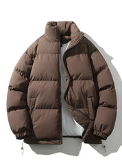 Puffer Jacket - Men's Warm Padded Oversized Jacket for Winter