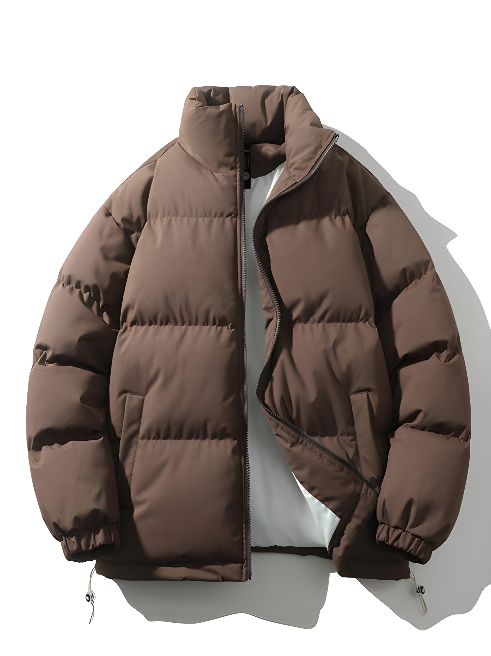Puffer Jacket - Men's Warm Padded Oversized Jacket for Winter