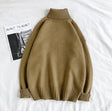Turtleneck Jumper - Men's Roll Neck Oversized Knitted Sweater