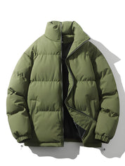 Puffer Jacket - Men's Warm Padded Oversized Jacket for Winter