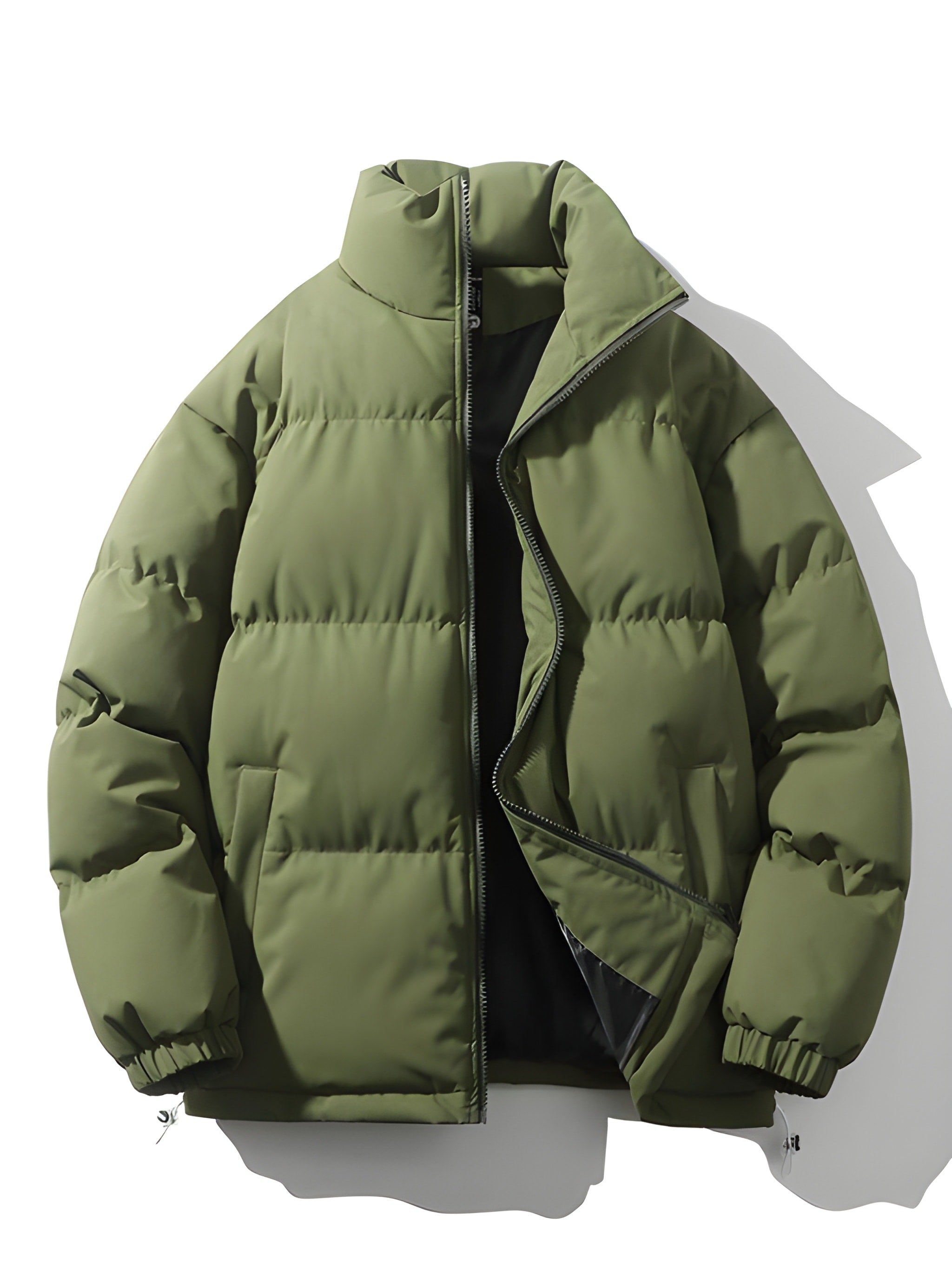 Puffer Jacket - Men's Warm Padded Oversized Jacket for Winter