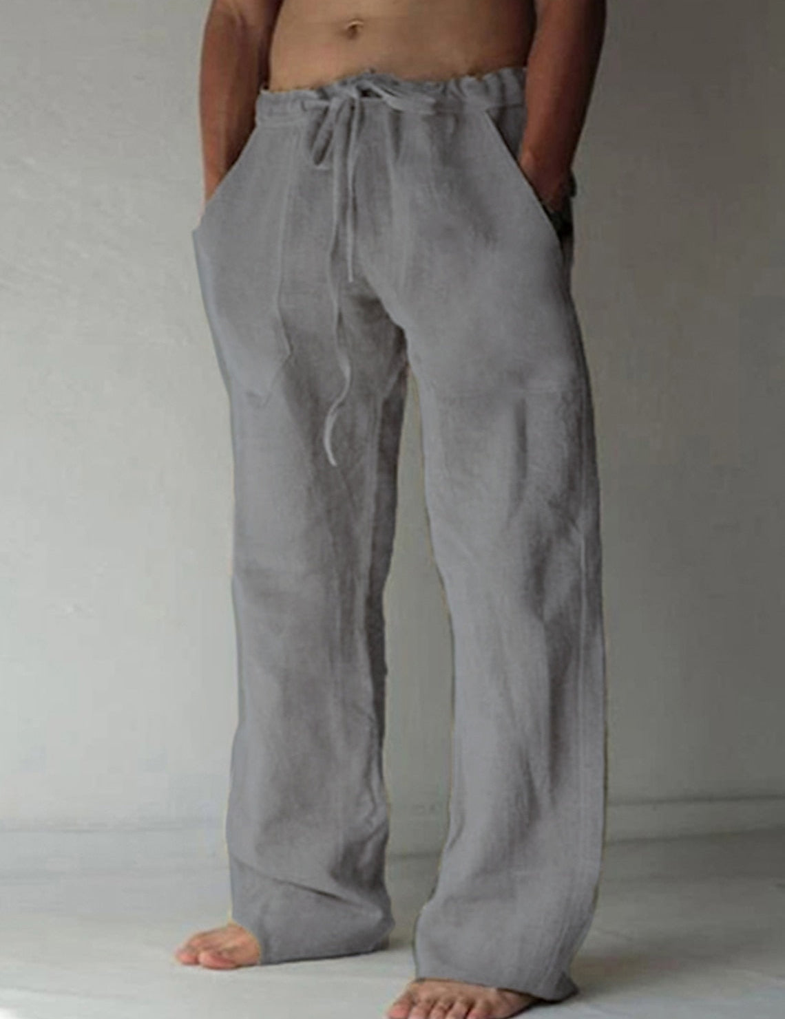 Linen Trousers - Loose Fit - Drawstring - Summer Pants - Men's Linen Pants