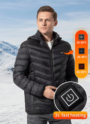 Heated Jacket - Hooded - Puffer - Down Jacket - Men's Winter Jacket 