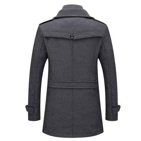 Men's Jacket - Zip-Up - Single Breasted - Woolen Coat - Winter Jacket