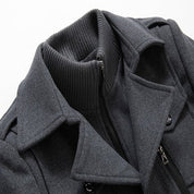 Men's Jacket - Zip-Up - Single Breasted - Woolen Coat - Winter Jacket