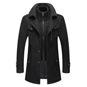Men's Jacket - Zip-Up - Single Breasted - Woolen Coat - Winter Jacket