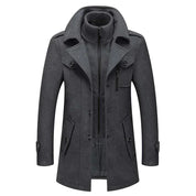 Men's Jacket - Zip-Up - Single Breasted - Woolen Coat - Winter Jacket