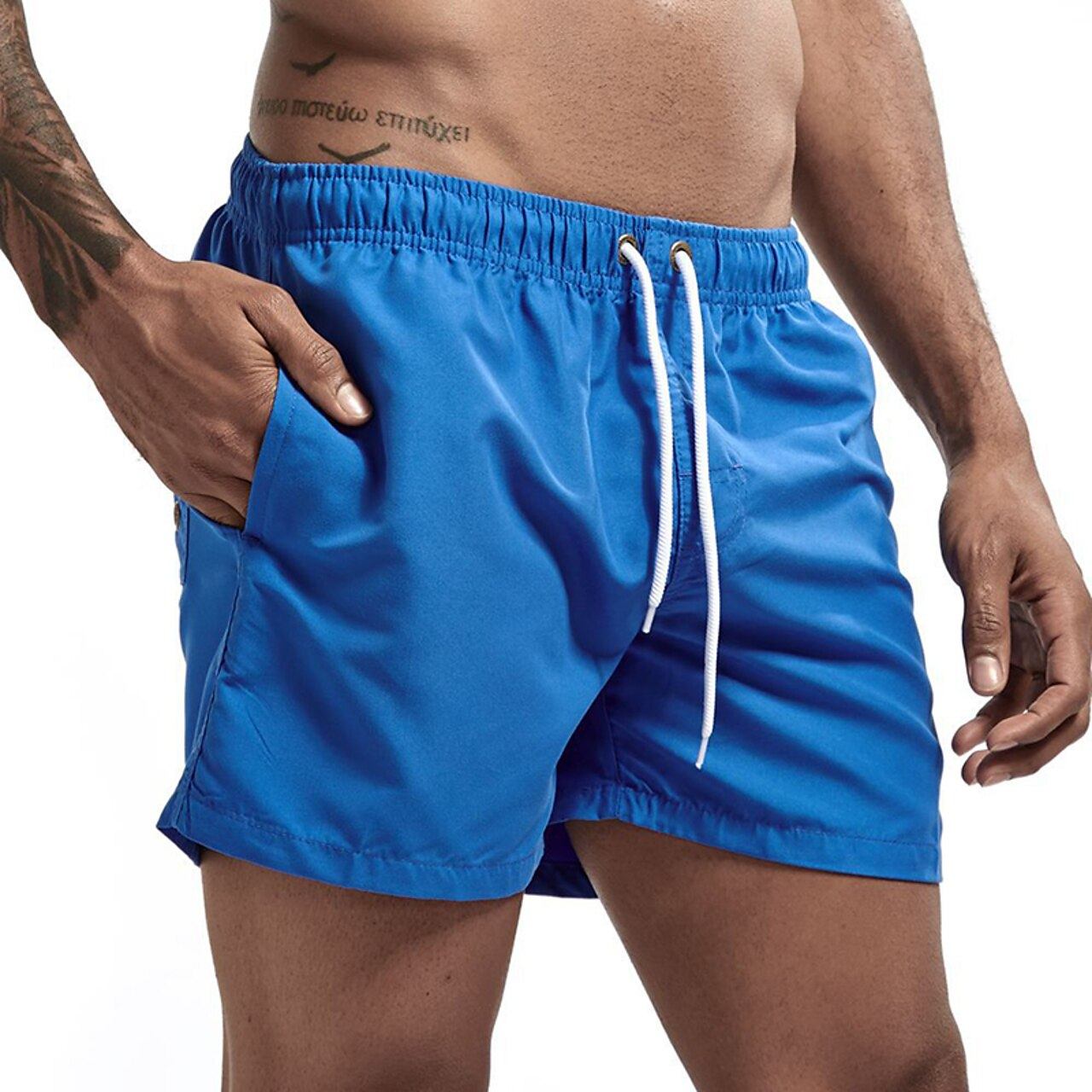Swim Shorts - Men's Elastic Waist Quick Dry Beach Swim Trunks