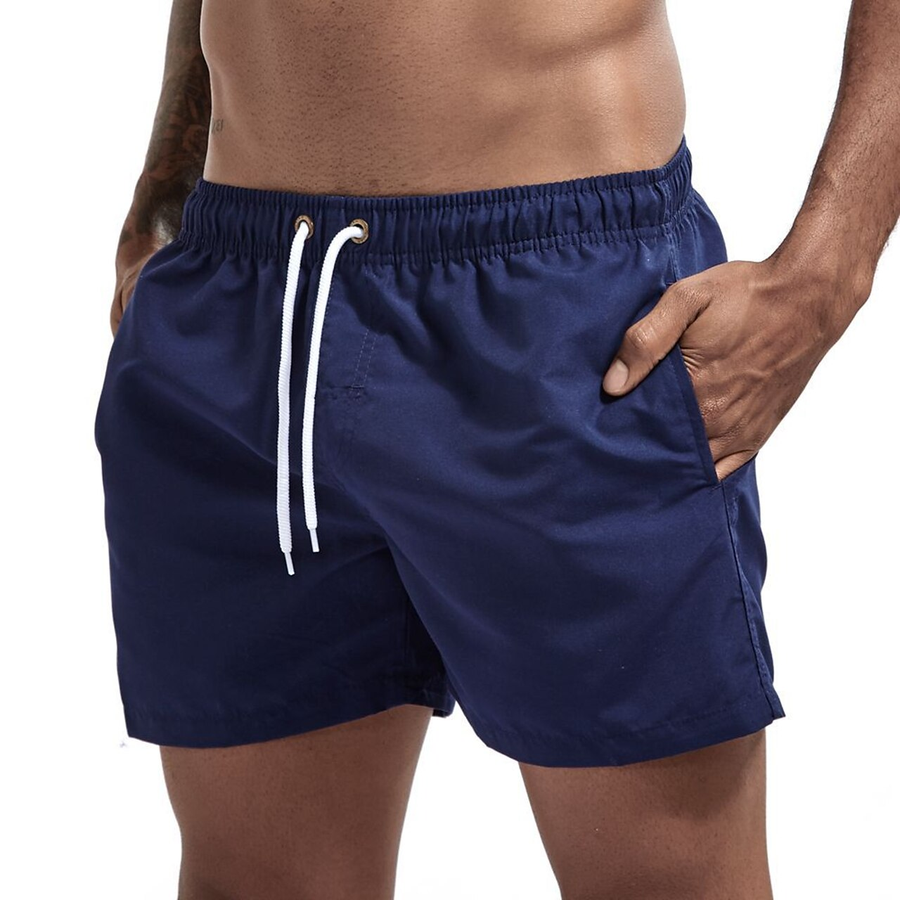 Swim Shorts - Men's Elastic Waist Quick Dry Beach Swim Trunks