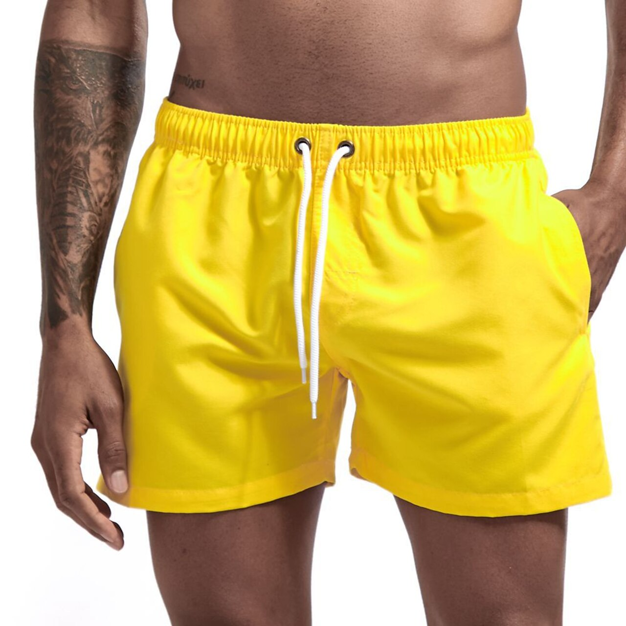 Swim Shorts - Men's Elastic Waist Quick Dry Beach Swim Trunks