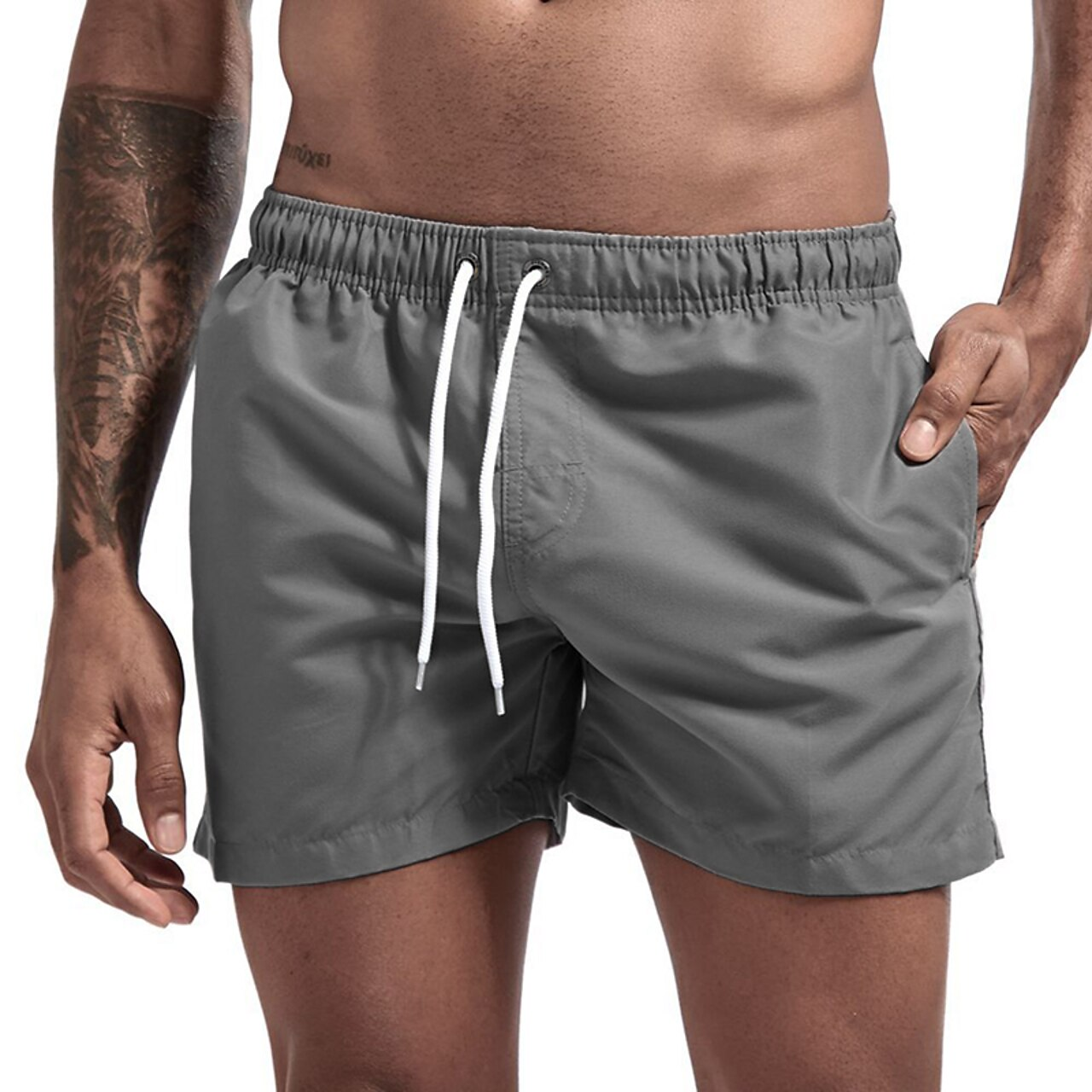 Swim Shorts - Men's Elastic Waist Quick Dry Beach Swim Trunks