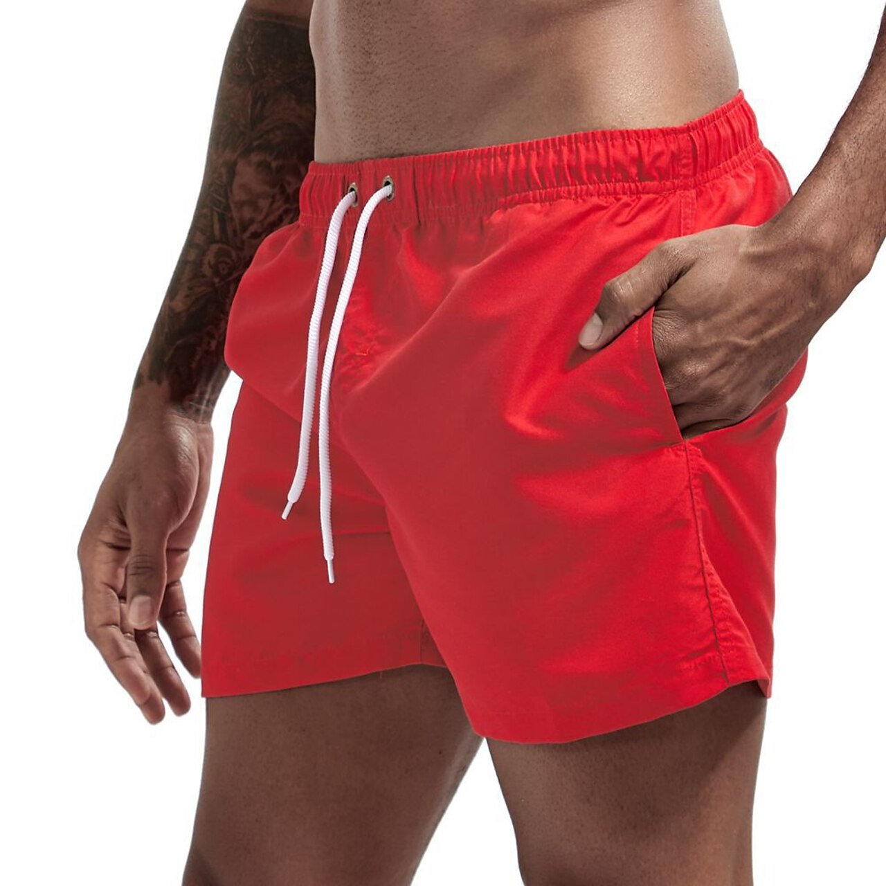 Swim Shorts - Men's Elastic Waist Quick Dry Beach Swim Trunks