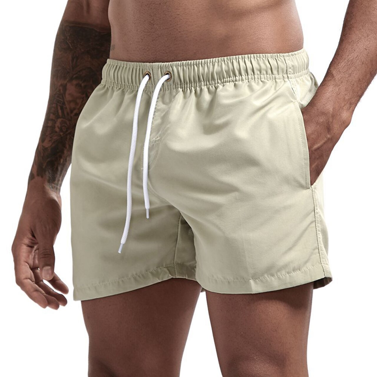 Swim Shorts - Men's Elastic Waist Quick Dry Beach Swim Trunks