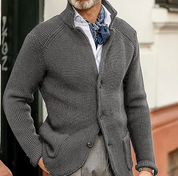 Knitted Cardigan - Men's Thick Warm Button-Up Cardigan Jacket