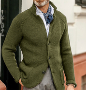 Knitted Cardigan - Men's Thick Warm Button-Up Cardigan Jacket